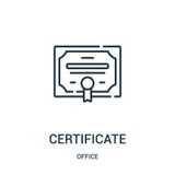 vector del icono del certificado de la colección de la oficina L?nea fina ejemplo del vector del icono del esquema del certificad libre illustration vector del icono del certificado de la colección de la oficina L?nea fina ejemplo del vector del icono del esquema del certificad libre illustration