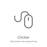vector del icono del clicker del diseño web y de la colección programada Línea fina ejemplo del vector del icono del esquema del ilustración del vector vector del icono del clicker del diseño web y de la colección programada Línea fina ejemplo del vector del icono del esquema del ilustración del vector