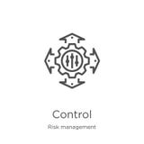 vector del icono del control de la colección de la gestión de riesgos Ejemplo de control de l?nea fino del vector del icono del e libre illustration vector del icono del control de la colección de la gestión de riesgos Ejemplo de control de l?nea fino del vector del icono del e libre illustration