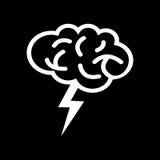 Vector del icono de Brain With Thunder Logo ilustración del vector Vector del icono de Brain With Thunder Logo ilustración del vector