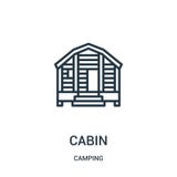 vector del icono de la cabina de la colección que acampa L?nea fina ejemplo del vector del icono del esquema de la cabina S?mbolo libre illustration vector del icono de la cabina de la colección que acampa L?nea fina ejemplo del vector del icono del esquema de la cabina S?mbolo libre illustration