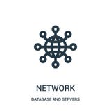 vector del icono de la red de la base de datos y de la colecci?n de los servidores L?nea fina ejemplo del vector del icono del es libre illustration vector del icono de la red de la base de datos y de la colecci?n de los servidores L?nea fina ejemplo del vector del icono del es libre illustration