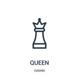 vector del icono de la reina de la colección del casino L?nea fina ejemplo del vector del icono del esquema de la reina stock de ilustración vector del icono de la reina de la colección del casino L?nea fina ejemplo del vector del icono del esquema de la reina stock de ilustración