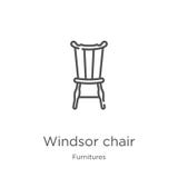 vector del icono de la silla de windsor de la colección de los muebles Línea fina ejemplo del vector del icono del esquema de la ilustración del vector vector del icono de la silla de windsor de la colección de los muebles Línea fina ejemplo del vector del icono del esquema de la ilustración del vector