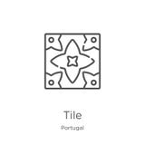 vector del icono de la teja de la colección de Portugal Línea fina ejemplo del vector del icono del esquema de la teja Esquema, l ilustración del vector vector del icono de la teja de la colección de Portugal Línea fina ejemplo del vector del icono del esquema de la teja Esquema, l ilustración del vector