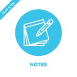 vector del icono de las notas de la colección de los efectos de escritorio La línea fina observa el ejemplo del vector del icono ilustración del vector vector del icono de las notas de la colección de los efectos de escritorio La línea fina observa el ejemplo del vector del icono ilustración del vector