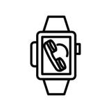 Vector del icono de Smartwatch aislado en el fondo blanco, la muestra de Smartwatch, la línea o la muestra linear, diseño del ele stock de ilustración Vector del icono de Smartwatch aislado en el fondo blanco, la muestra de Smartwatch, la línea o la muestra linear, diseño del ele stock de ilustración