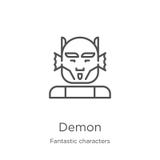 vector del icono del demonio de la colección fantástica de los caracteres Línea fina ejemplo del vector del icono del esquema del stock de ilustración vector del icono del demonio de la colección fantástica de los caracteres Línea fina ejemplo del vector del icono del esquema del stock de ilustración