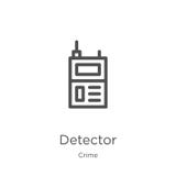 vector del icono del detector de la colección del crimen Línea fina ejemplo del vector del icono del esquema del detector Esquema ilustración del vector vector del icono del detector de la colección del crimen Línea fina ejemplo del vector del icono del esquema del detector Esquema ilustración del vector