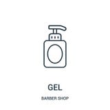 vector del icono del gel de la colección de la peluquería de caballeros Línea fina ejemplo del vector del icono del esquema del g stock de ilustración vector del icono del gel de la colección de la peluquería de caballeros Línea fina ejemplo del vector del icono del esquema del g stock de ilustración