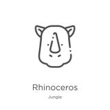vector del icono del rinoceronte de la colección de la selva Línea fina ejemplo del vector del icono del esquema del rinoceronte stock de ilustración vector del icono del rinoceronte de la colección de la selva Línea fina ejemplo del vector del icono del esquema del rinoceronte stock de ilustración