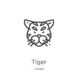 vector del icono del tigre de la colección de la selva Línea fina ejemplo del vector del icono del esquema del tigre Esquema, lín stock de ilustración vector del icono del tigre de la colección de la selva Línea fina ejemplo del vector del icono del esquema del tigre Esquema, lín stock de ilustración