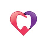 Vector dental del logotipo del amor ilustración del vector Vector dental del logotipo del amor ilustración del vector