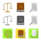 Vector design of law and lawyer symbol. Set of law and justice stock symbol for web. royalty free illustration Vector design of law and lawyer symbol. Set of law and justice stock symbol for web. royalty free illustration