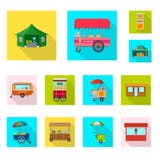 Vector design of market and exterior logo. Set of market and food vector icon for stock. royalty free illustration Vector design of market and exterior logo. Set of market and food vector icon for stock. royalty free illustration