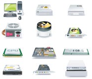 Vector Detailed Computer Parts Icon Set. Part 1 Stock Images Vector Detailed Computer Parts Icon Set. Part 1 Stock Images