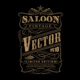 Vector dibujado mano occidental del vintage de la frontera de la etiqueta del marco