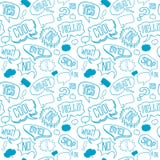 Vector doodle seamless pattern with speech bubbles vector illustration Vector doodle seamless pattern with speech bubbles vector illustration