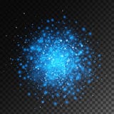 Vector el efecto luminoso del resplandor azul mágico aislado sobre fondo transparente Elemento del diseño de la Navidad Foto de archivo libre de regalías Vector el efecto luminoso del resplandor azul mágico aislado sobre fondo transparente Elemento del diseño de la Navidad Foto de archivo libre de regalías