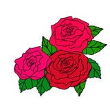 Vector el ejemplo de las rosas rojas para la decoración de la tarjeta de felicitación stock de ilustración Vector el ejemplo de las rosas rojas para la decoración de la tarjeta de felicitación stock de ilustración