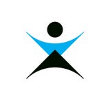Vector el ejemplo del individuo abstracto feliz con las manos aumentadas para arriba Logotipo conceptual de la libertad S?mbolo d libre illustration Vector el ejemplo del individuo abstracto feliz con las manos aumentadas para arriba Logotipo conceptual de la libertad S?mbolo d libre illustration