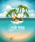 Vector el ejemplo en un tema de las vacaciones de verano con la isla del paraíso. libre illustration Vector el ejemplo en un tema de las vacaciones de verano con la isla del paraíso. libre illustration