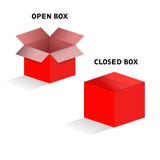 Vector example of an open and closed box vector illustration Vector example of an open and closed box vector illustration