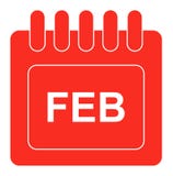 Vector febrero en icono mensual del calendario stock de ilustración Vector febrero en icono mensual del calendario stock de ilustración