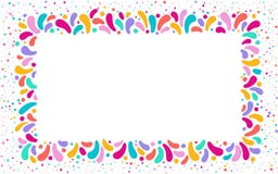 Vector feestelijk rechthoekig kader met ornament van veelkleurige dalingen Voor Carnaval-festivallenontwerp, thema'sliefde, kinde royalty-vrije illustratie Vector feestelijk rechthoekig kader met ornament van veelkleurige dalingen Voor Carnaval-festivallenontwerp, thema'sliefde, kinde royalty-vrije illustratie