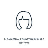 vector femenino rubio del icono de la forma del pelo corto de la colección de las partes del cuerpo Línea fina vector femenino ru libre illustration vector femenino rubio del icono de la forma del pelo corto de la colección de las partes del cuerpo Línea fina vector femenino ru libre illustration