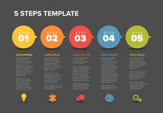 Vector progress five steps template Royalty Free Stock Images Vector progress five steps template Royalty Free Stock Images