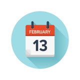 February 13. Vector flat daily calendar icon. Date and time, day, month 2018. Holiday. Season. Vector flat calendar icon. Date time and month. February stock illustration February 13. Vector flat daily calendar icon. Date and time, day, month 2018. Holiday. Season. Vector flat calendar icon. Date time and month. February stock illustration