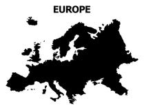 Vector Flat Map of Europe with Name stock illustration Vector Flat Map of Europe with Name stock illustration