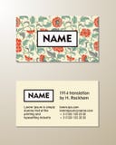 Vector Floral Visit Card Template Stock Photography
