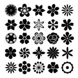 Vector Set Of Different Black Flowers Stock Vector - Illustration of ...