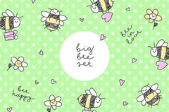 Bees stickers frame stock illustration Bees stickers frame stock illustration