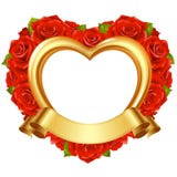 Vector Frame In The Shape Of Heart With Red Roses Stock Image Vector Frame In The Shape Of Heart With Red Roses Stock Image