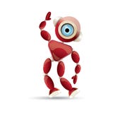 Vector funny cartoon red friendly robot character isolated on white background. Kids 3d robot toy. chat bot icon royalty free illustration Vector funny cartoon red friendly robot character isolated on white background. Kids 3d robot toy. chat bot icon royalty free illustration