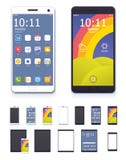 Vector generische Smartphones und Tablet-Computer mit Schnittstellenikonensatz stock abbildung Vector generische Smartphones und Tablet-Computer mit Schnittstellenikonensatz stock abbildung