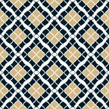 Vector geometrisch naadloos patroon met diamanten Gouden, zwart-wit ornament vector illustratie Vector geometrisch naadloos patroon met diamanten Gouden, zwart-wit ornament vector illustratie