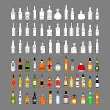 Vector geplaatste de lijnpictogrammen van Alcoholflessen illustratiedranken Voorwerp voor reclame en Web op grijs art. wordt geïs vector illustratie Vector geplaatste de lijnpictogrammen van Alcoholflessen illustratiedranken Voorwerp voor reclame en Web op grijs art. wordt geïs vector illustratie