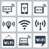 Vector geplaatste wifipictogrammen vector illustratie Vector geplaatste wifipictogrammen vector illustratie