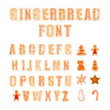 Vector Gingerbread Font, Doodle Hand Drawn Cookies and Letters Set. royalty free illustration Vector Gingerbread Font, Doodle Hand Drawn Cookies and Letters Set. royalty free illustration