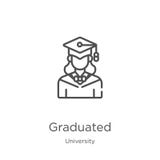 vector graduado del icono de la colección de la universidad Línea fina ejemplo graduado del vector del icono del esquema Esquema, ilustración del vector vector graduado del icono de la colección de la universidad Línea fina ejemplo graduado del vector del icono del esquema Esquema, ilustración del vector