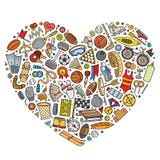 Vector hand drawn set of Sport cartoon doodle objects vector illustration Vector hand drawn set of Sport cartoon doodle objects vector illustration