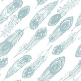 Vector Hand drawn sketch of abstract feather illustration on the white background seamless pattern vector illustration Vector Hand drawn sketch of abstract feather illustration on the white background seamless pattern vector illustration
