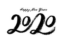 Vector Handwritten black lettering 2020 on white background. royalty free illustration Vector Handwritten black lettering 2020 on white background. royalty free illustration