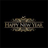 Vector happy new year ornament. Floral gold elegant royalty free illustration Vector happy new year ornament. Floral gold elegant royalty free illustration