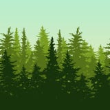 Vector horizontal seamless background with green pine or fir-tree forest. Nature background with evergreen trees. vector illustration Vector horizontal seamless background with green pine or fir-tree forest. Nature background with evergreen trees. vector illustration
