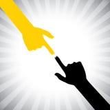 Vector icon of two hands touching each other with compassion, ca stock illustration Vector icon of two hands touching each other with compassion, ca stock illustration